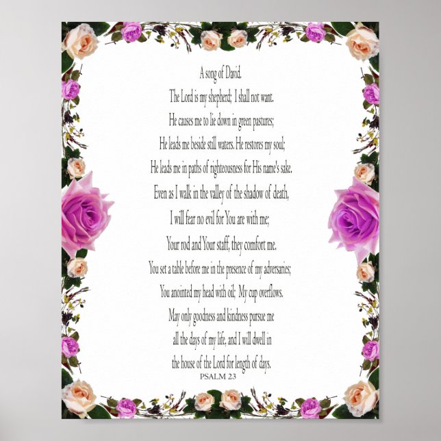 Psalm, Purple Floral, Value Poster Paper (Matte) (Front)