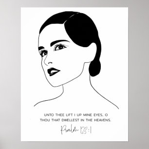 Psalm Quote, Lift I Up Mine Eyes, Scripture Poster