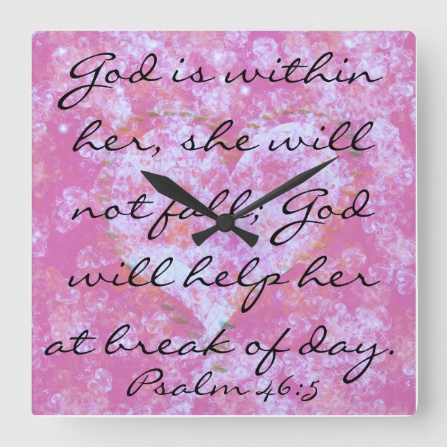 Psalm scripture God is within her wall clock (Front)