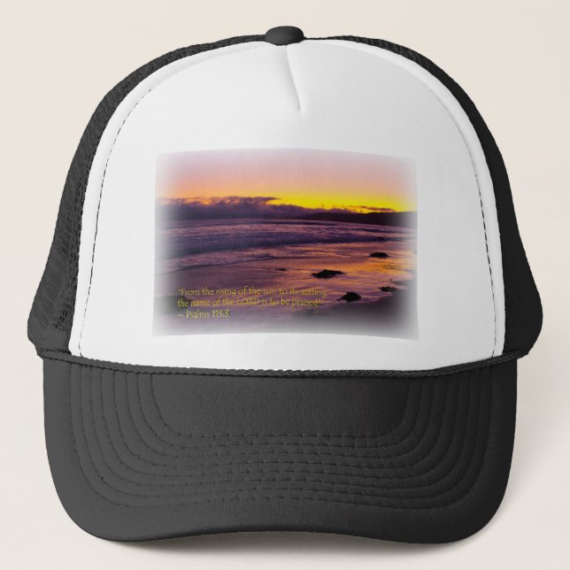 Psalms 113:3 trucker hat (Front)