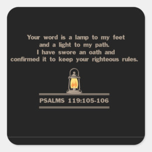 Psalms 119:105-106 square sticker