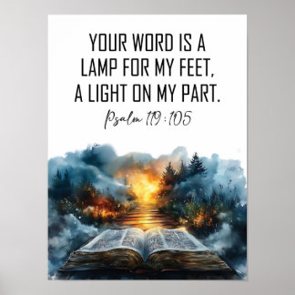 Psalms 119:105 Your word ia a Lamp Poster