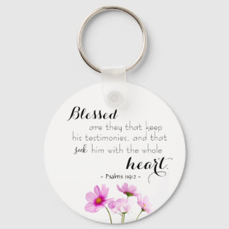 Psalms 119:2 Scripture Christian Keychain Gift