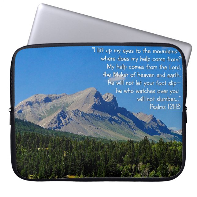Psalms 121:1-3 laptop sleeve (Front)