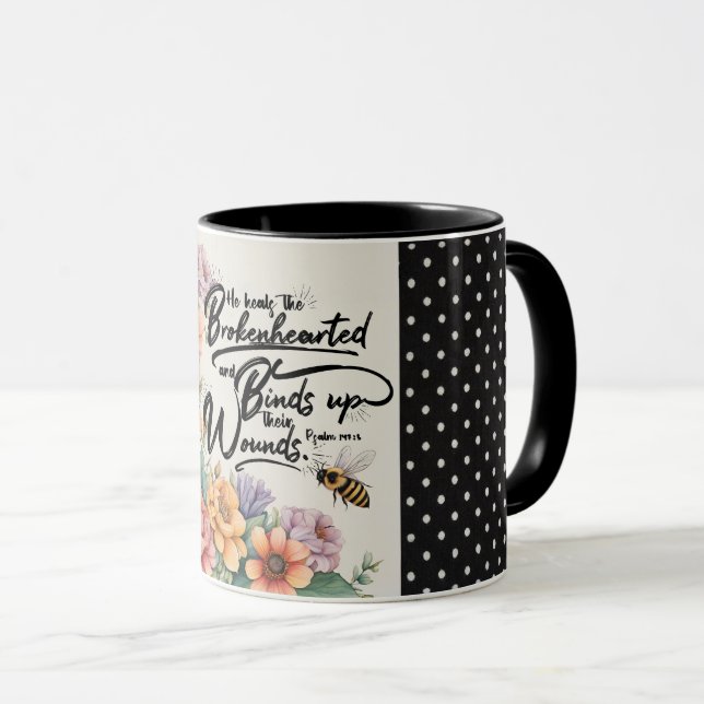  Psalms 147:3 Christian Bible Verse Image Mug (Front Right)