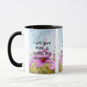 Psalms 18:1 KJV Bible Verse Pic Two-Tone Mug