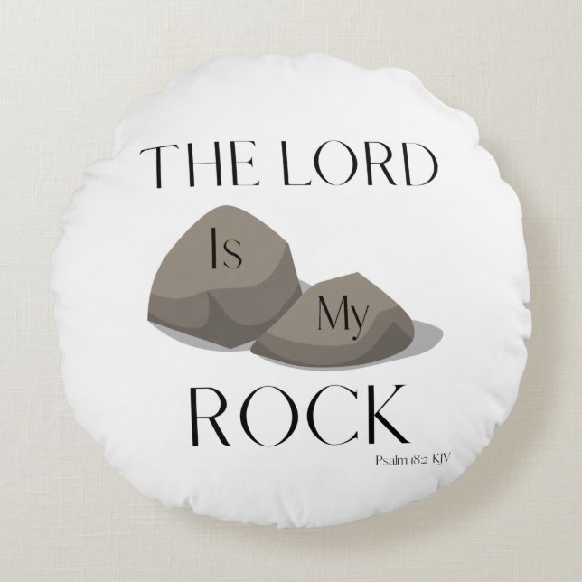 Psalms 18:2 Bible Scripture Quote KJV Round Pillow (Front)