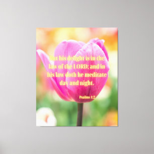 Psalms 1:2 Bible Verse KJV Pic Wall Art