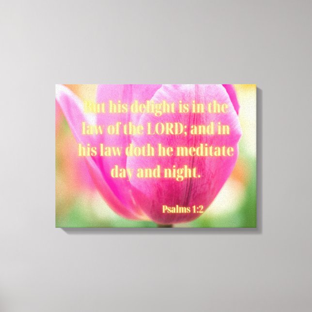 Psalms 1:2 Bible Verse KJV Pic Wall Art (Front)