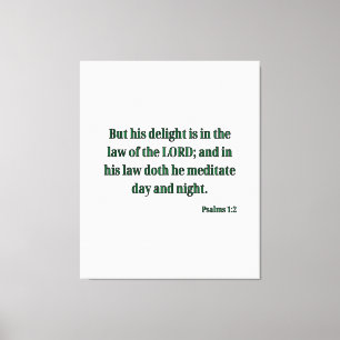 Psalms 1:2 Bible Verse KJV Wall Art