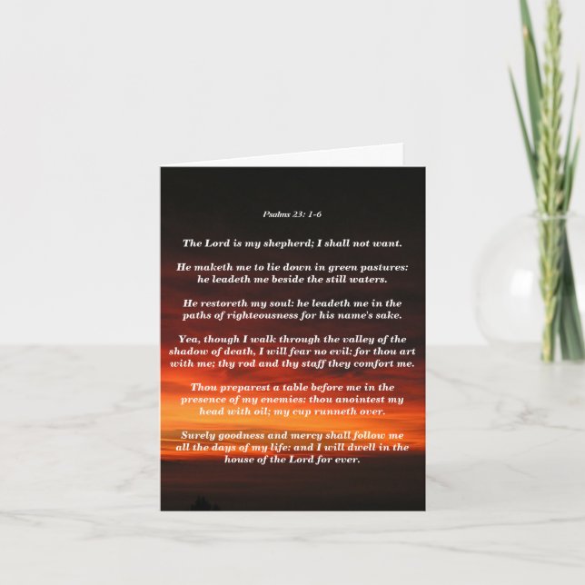 Psalms 23: 1-6 card (Front)