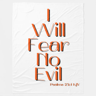 Psalms 23:4 Bible Verse Quote Fleece Blanket