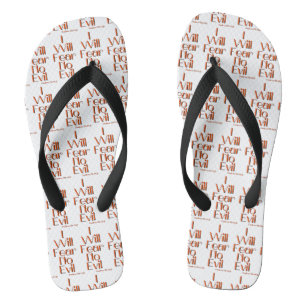 Psalms 23:4 Bible Verse Quote W/B All-Over Unisex Flip Flops