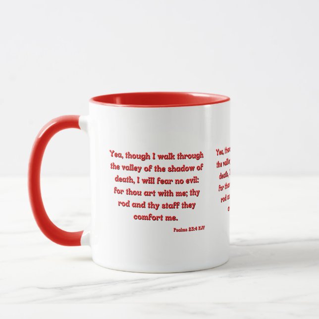 Psalms 23:4 Bible Verse Scripture Two-Tone Mug (Left)