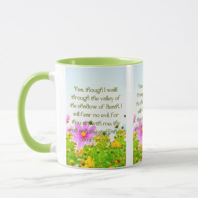Psalms 23:4 KJV Bible Scripture Pic Two-Tone Mug (Left)