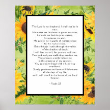 Psalms 23 Golden Sunflowers Border