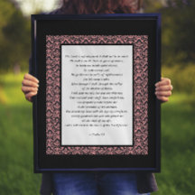 Psalms 23 Pink & Black Damask