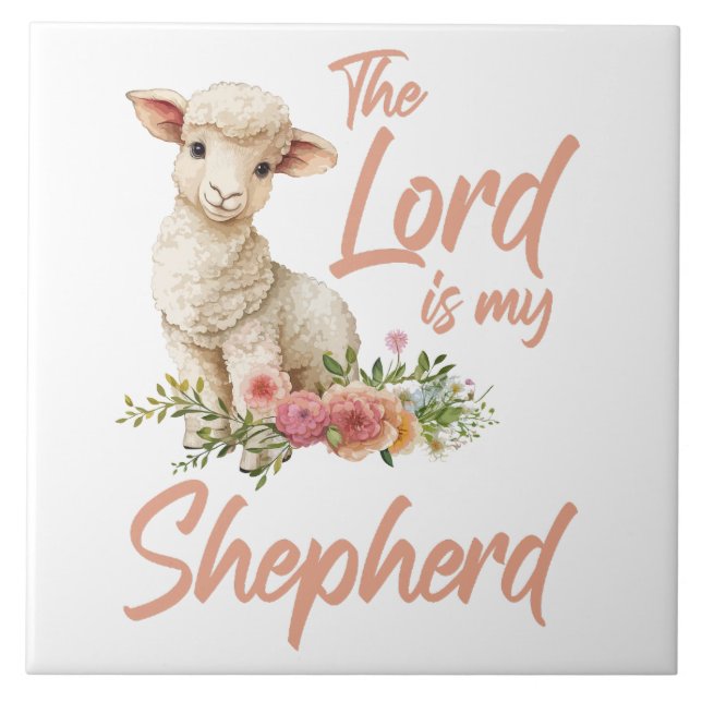Psalms 23 The Lord Is My Shepherd Christian Faith Tile (Front)