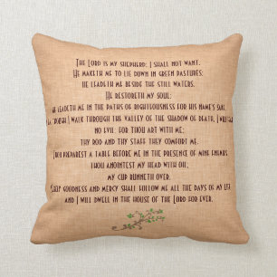 Psalms 23 The Lord is my Shepherd Throw Pillow