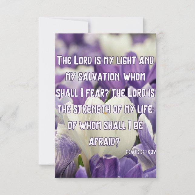 Psalms 27:1 KJV Bible Scripture Pic Greeting Card (Front)