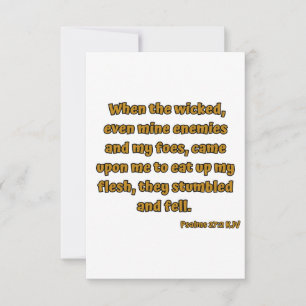 Psalms 27:2 KJV Bible Scripture Greeting Card