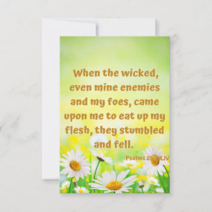 Psalms 27:2 KJV Bible Scripture Pic Greeting Card