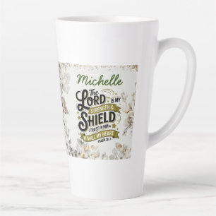 Psalms 28:7 Lord My Strength and Shield Custom   Latte Mug