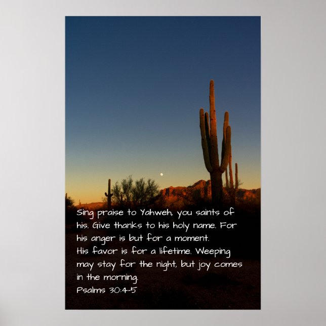 Psalms 30:4-5 poster (Front)