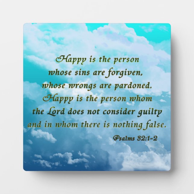 Psalms 32:1-2 plaque (Front)