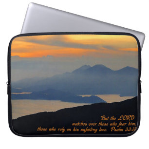 Psalms 33:18 Inspirational Laptop Sleeve