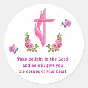 Psalms 37:4  classic round sticker