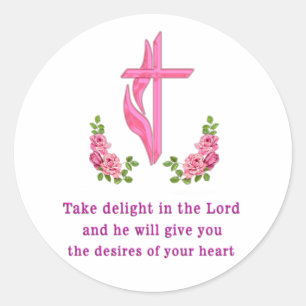 Psalms 37:4 classic round sticker