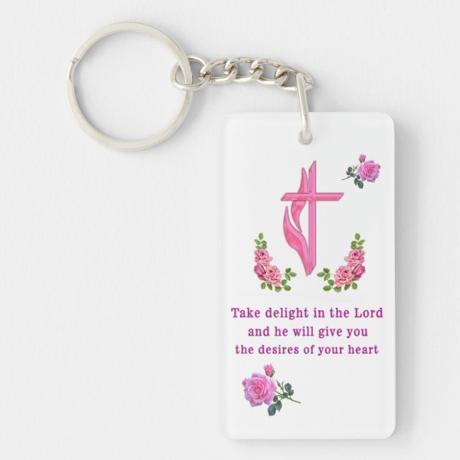 Psalms 37:4  keychain (Front)