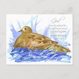 Psalms 46:5 Scripture God Shall Help Her Dove Postcard