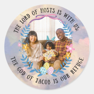 PSALMS 46:7 CLASSIC ROUND STICKER