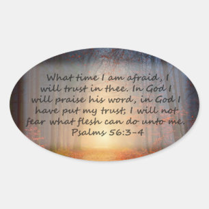 Psalms 56: 3-4 oval sticker
