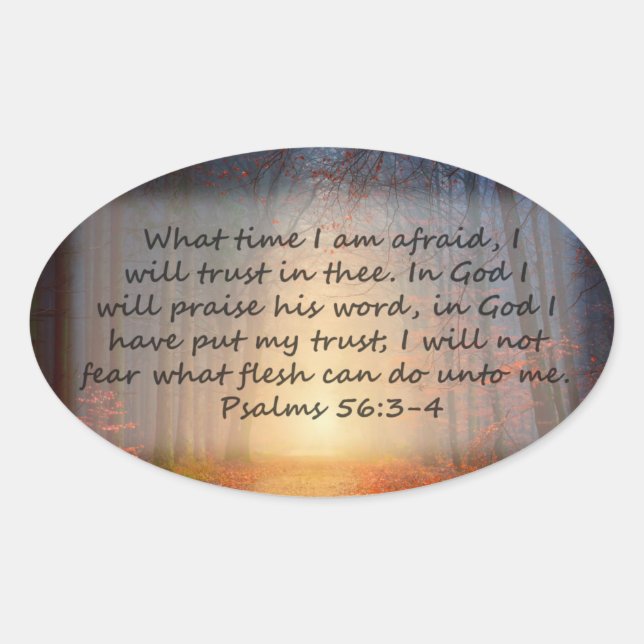 Psalms 56: 3-4 oval sticker (Front)