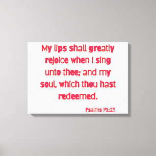 Psalms 71:23 Bible Verse KJV Wall Art