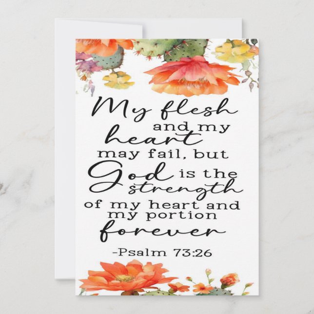 Psalms 73:26 Encouragement Card  (Front)