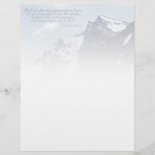 Psalms 90:2 Rocky Mountains Inspirational Letterhead