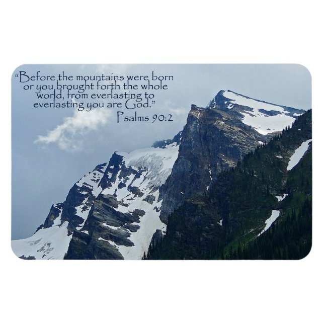 Psalms 90:2 Rocky Mountains Inspirational Magnet (Horizontal)