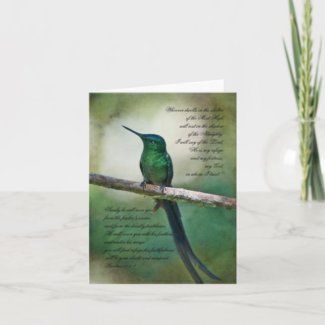 Psalms 91:1-4 Inspirational Card (Front)