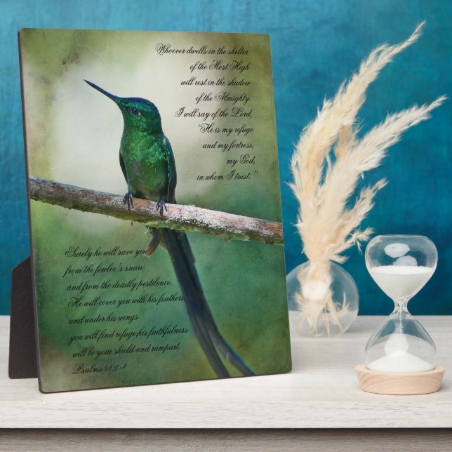 Psalms 91:1-4 Inspirational Plaque (Side)