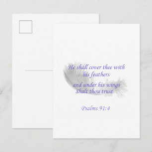 Psalms 91:4 He shall cover thee with his feathers Invitation Postcard