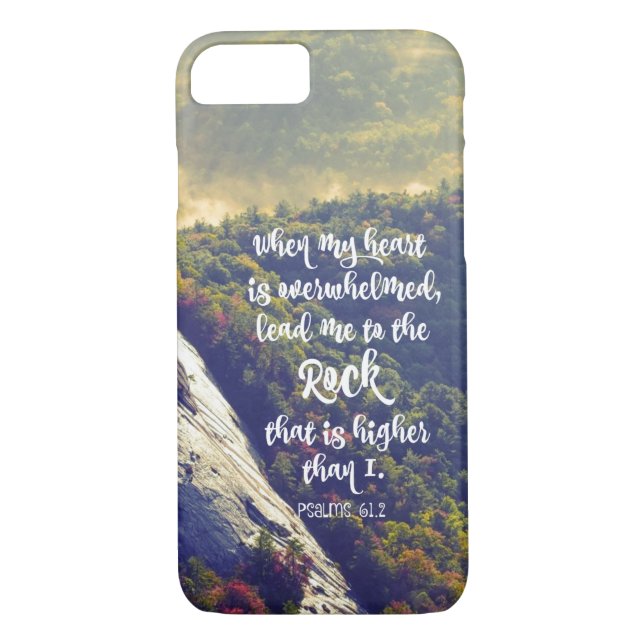 Psalms: Lead me to the Rock Bible Verse Case-Mate iPhone Case (Back)