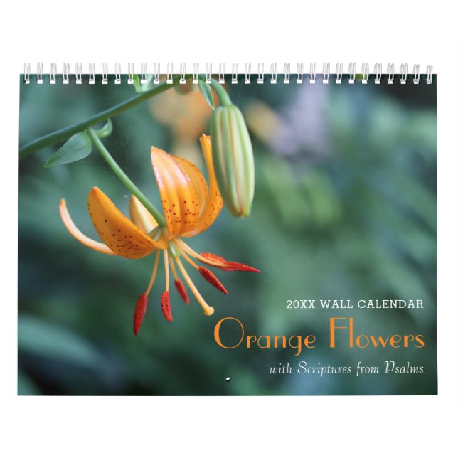 Psalms & Orange Flowers Calendar (Cover)