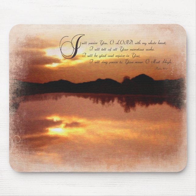 Psalms & Sunsets, Bible Verse Inspirationals Mouse Pad (Front)