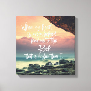 Psalms: When my heart is overwhelmed bible verse Canvas Print