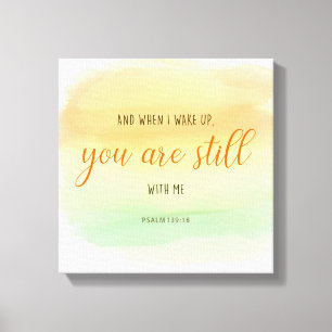 psalms you are still with me christian watercolor canvas print
