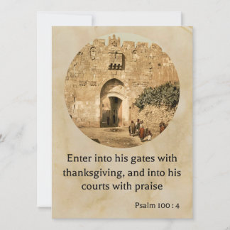 Psaume 100:4 sur une belle carte de voeux biblique